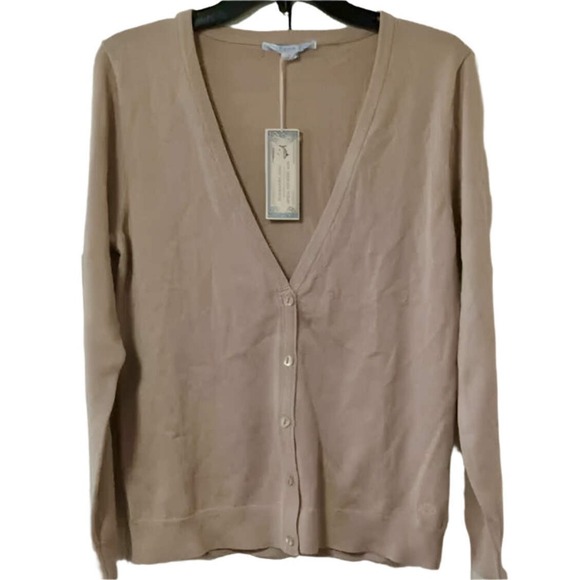 Southern Tide Sweaters - Southern Tide Skip Jack Collection‎ Tan Cotton Cardigan Sweater Knit Medium NEW